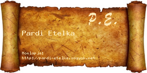 Pardi Etelka névjegykártya